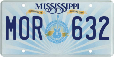 MS license plate MOR632