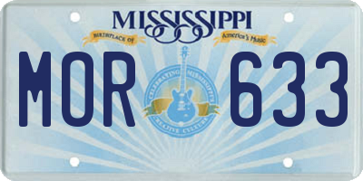 MS license plate MOR633