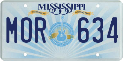 MS license plate MOR634