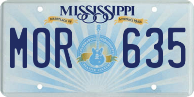 MS license plate MOR635