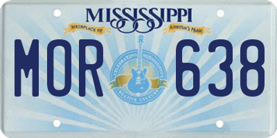 MS license plate MOR638