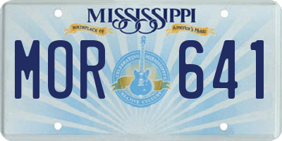 MS license plate MOR641