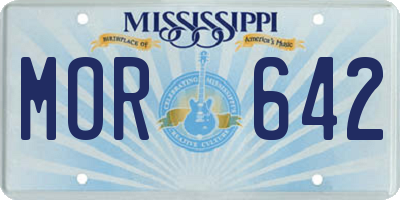 MS license plate MOR642