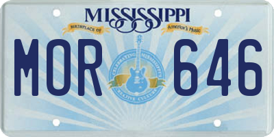 MS license plate MOR646