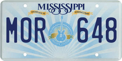 MS license plate MOR648