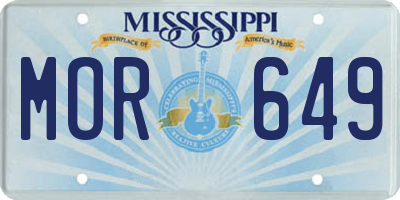 MS license plate MOR649