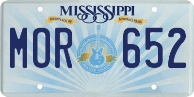 MS license plate MOR652