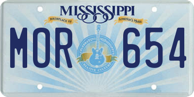 MS license plate MOR654