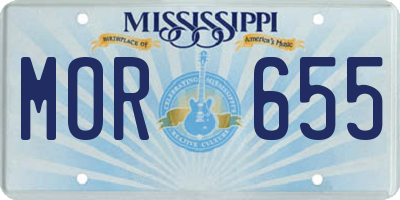 MS license plate MOR655