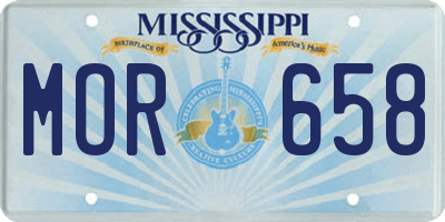 MS license plate MOR658