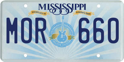 MS license plate MOR660