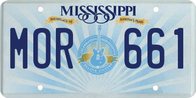 MS license plate MOR661