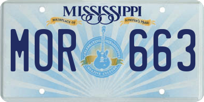 MS license plate MOR663
