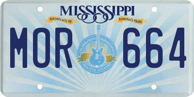 MS license plate MOR664