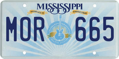 MS license plate MOR665