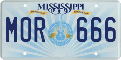 MS license plate MOR666