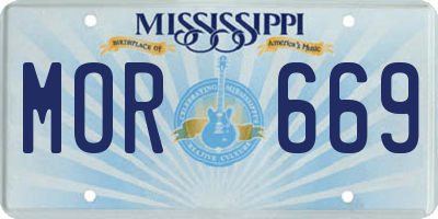 MS license plate MOR669