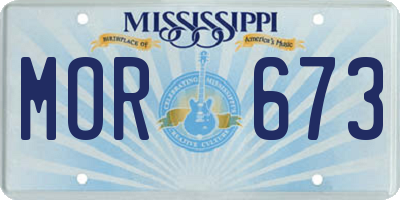 MS license plate MOR673