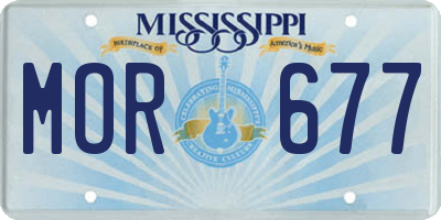 MS license plate MOR677