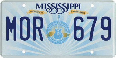 MS license plate MOR679