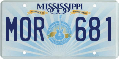 MS license plate MOR681