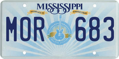 MS license plate MOR683