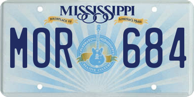 MS license plate MOR684