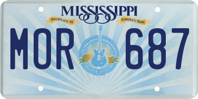 MS license plate MOR687
