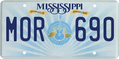 MS license plate MOR690
