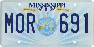 MS license plate MOR691