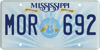 MS license plate MOR692