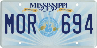 MS license plate MOR694