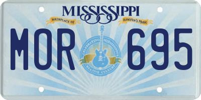 MS license plate MOR695