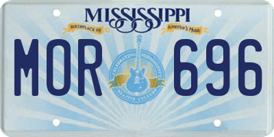 MS license plate MOR696