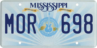 MS license plate MOR698