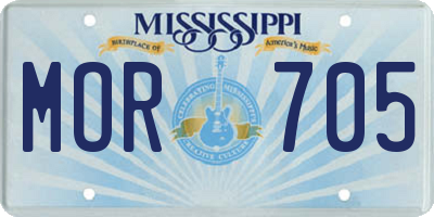 MS license plate MOR705