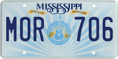 MS license plate MOR706
