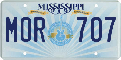 MS license plate MOR707