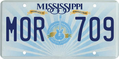 MS license plate MOR709