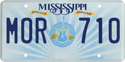MS license plate MOR710