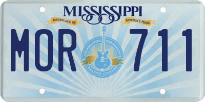 MS license plate MOR711