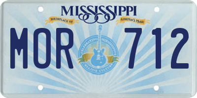 MS license plate MOR712