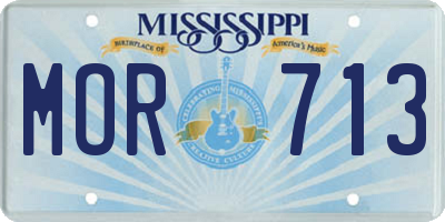 MS license plate MOR713