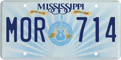 MS license plate MOR714
