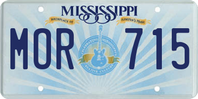 MS license plate MOR715