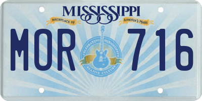 MS license plate MOR716