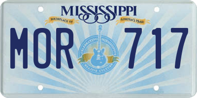 MS license plate MOR717