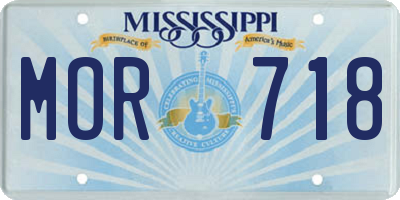 MS license plate MOR718