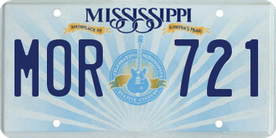 MS license plate MOR721