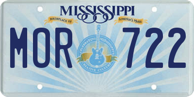 MS license plate MOR722